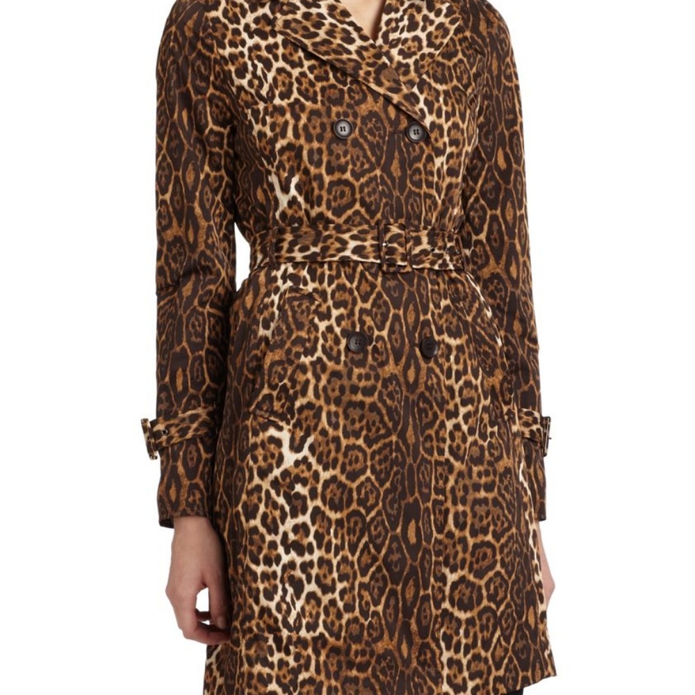BCBG MAX AZRIA leopard trench coat